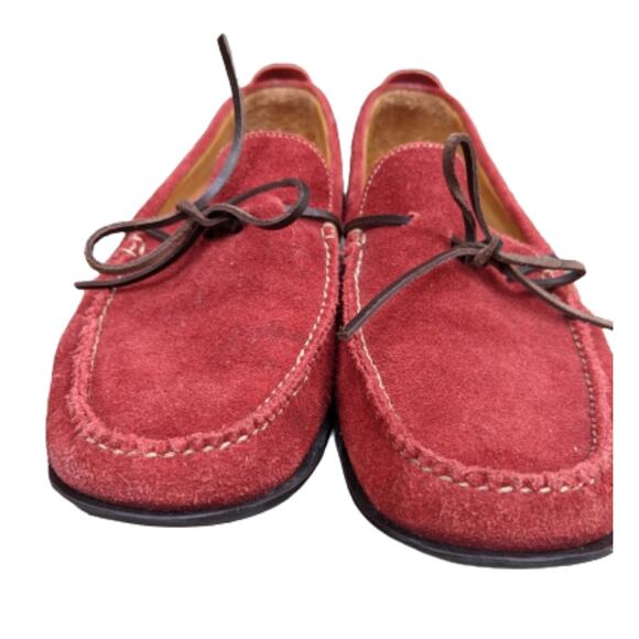 Cole Haan Red Suede Moccasin Loafers 9 - Picture 5 of 10